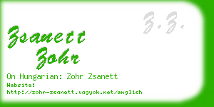 zsanett zohr business card